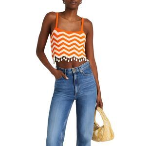 Sandro NWOT Cassandre Chevron Stripe Knit Crop Top